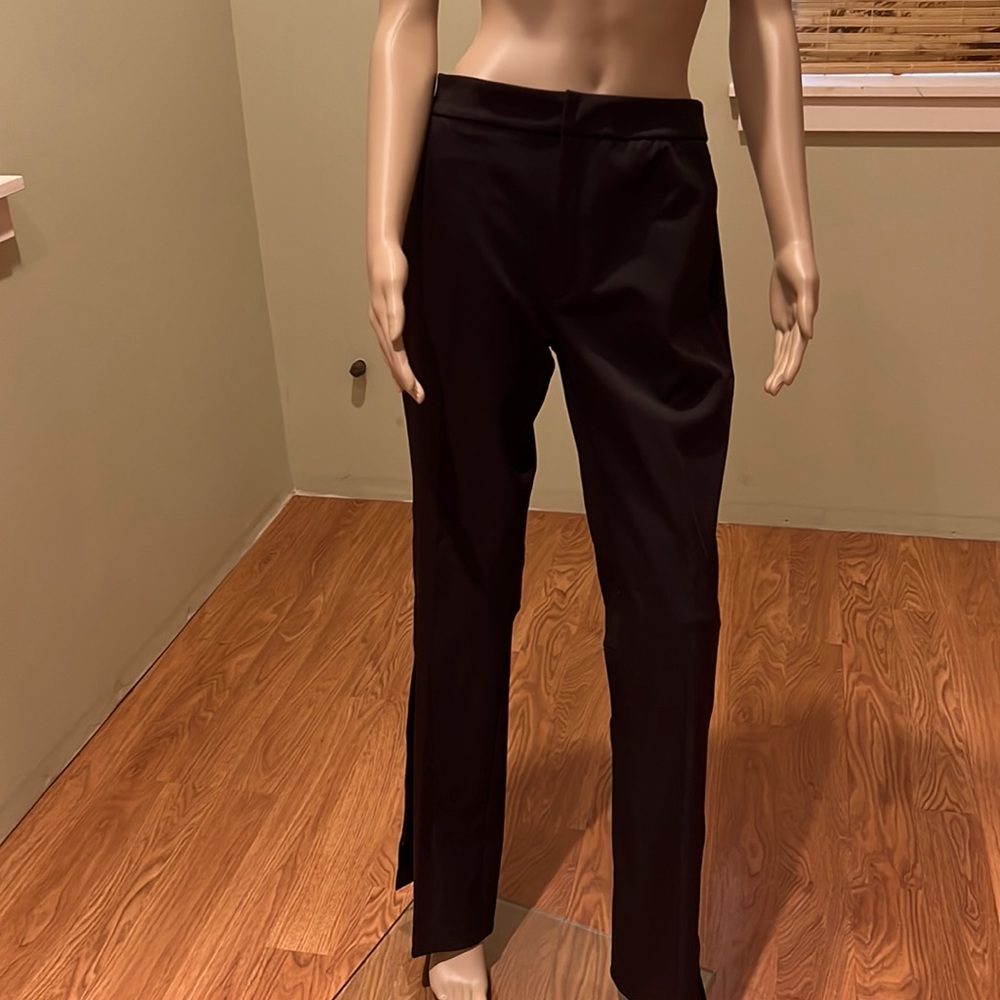 F Sport Black Dress Trouser With Long Zipers On The Legs Size 9 or L